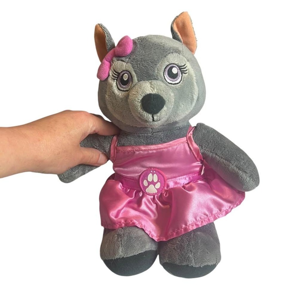Build A Bear Great Wolf Lodge Violet Wold Plush Stuffed Animal 12" Pink Dress